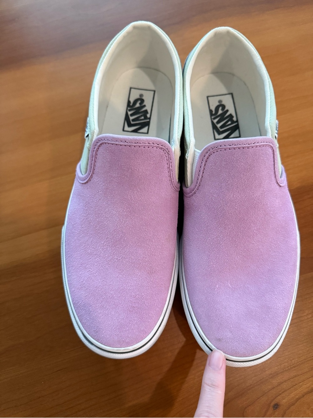 Vans Classic Slip-On Pastel Colorblock Suede Sneakers Women’s - Picture 4 of 7